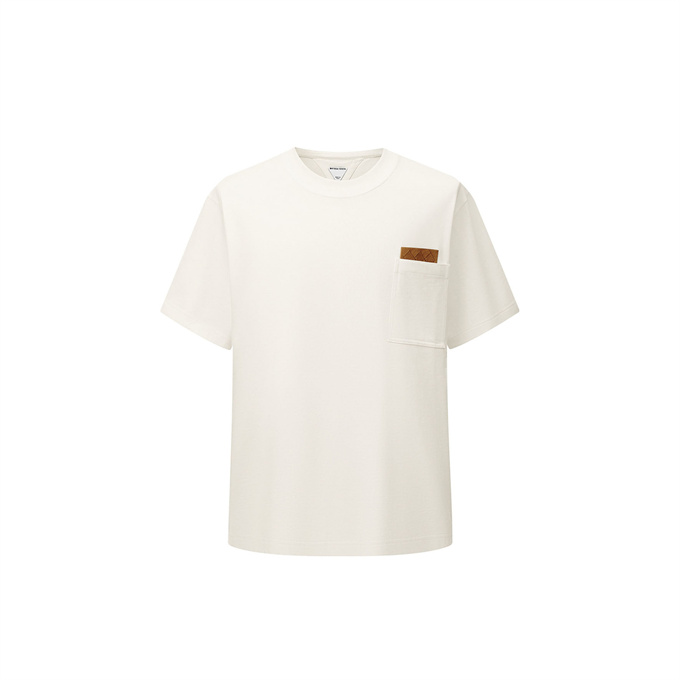9a+ quality bottega veneta intrecciato leather patch pocket t-shirt